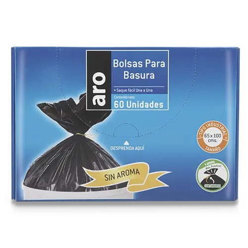 Bolsa De Basura Aro Industrial 65X100 Negra 60U