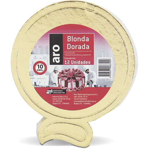 BLONDA DE CARTON ARO REDONDA 10CMX12U