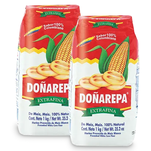 Harina Maiz Dona Arepa Blanca Perlada 1000Gx2U