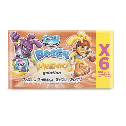 GELATINA BOGGY PREMIO SURTIDA 108GX6U