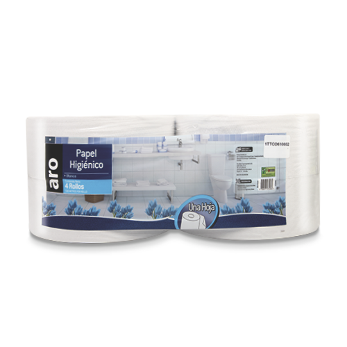 PAPEL HIGIENICO ARO JUMBO UH BLANCO 500M X4U