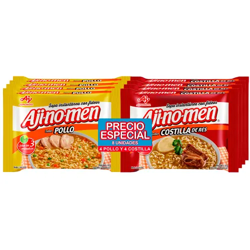 SOPA AJINOMEN POLLO + COSTILLA 80 GRAMOS X 8 UNIDADES