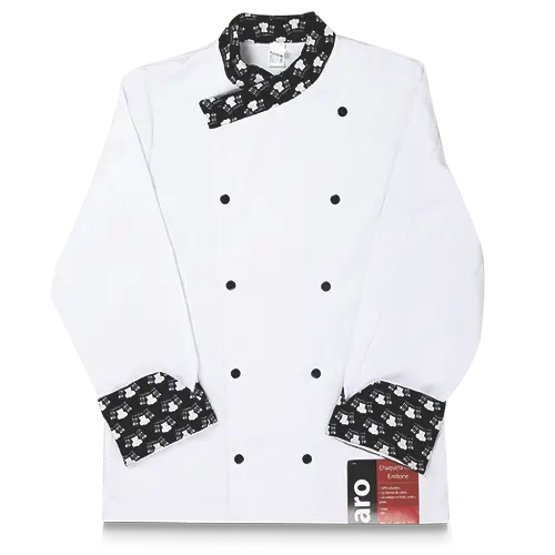 CHAQUETA ARO CHEF EN TELA GABARDINA CON BROCHES TALLA S