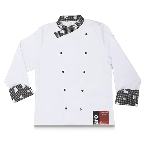 CHAQUETA ARO CHEF EN TELA GABARDINA CON BROCHES TALLA M