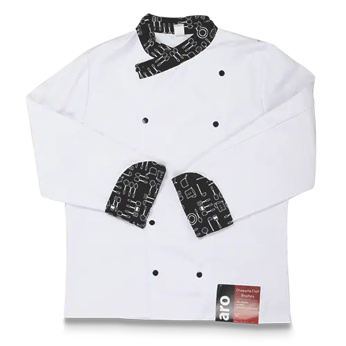 CHAQUETA ARO CHEF EN TELA GABARDINA CON BROCHES TALLA L