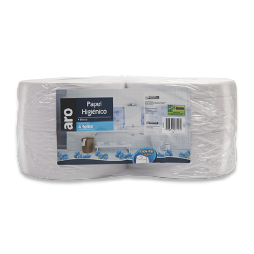 PAPEL HIGIENICO ARO JUMBO BLANCO 250MX4U