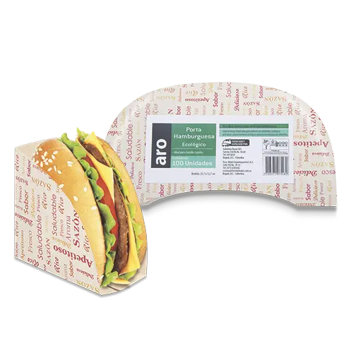 PORTA HAMBURGUESA ARO CARTON 100U