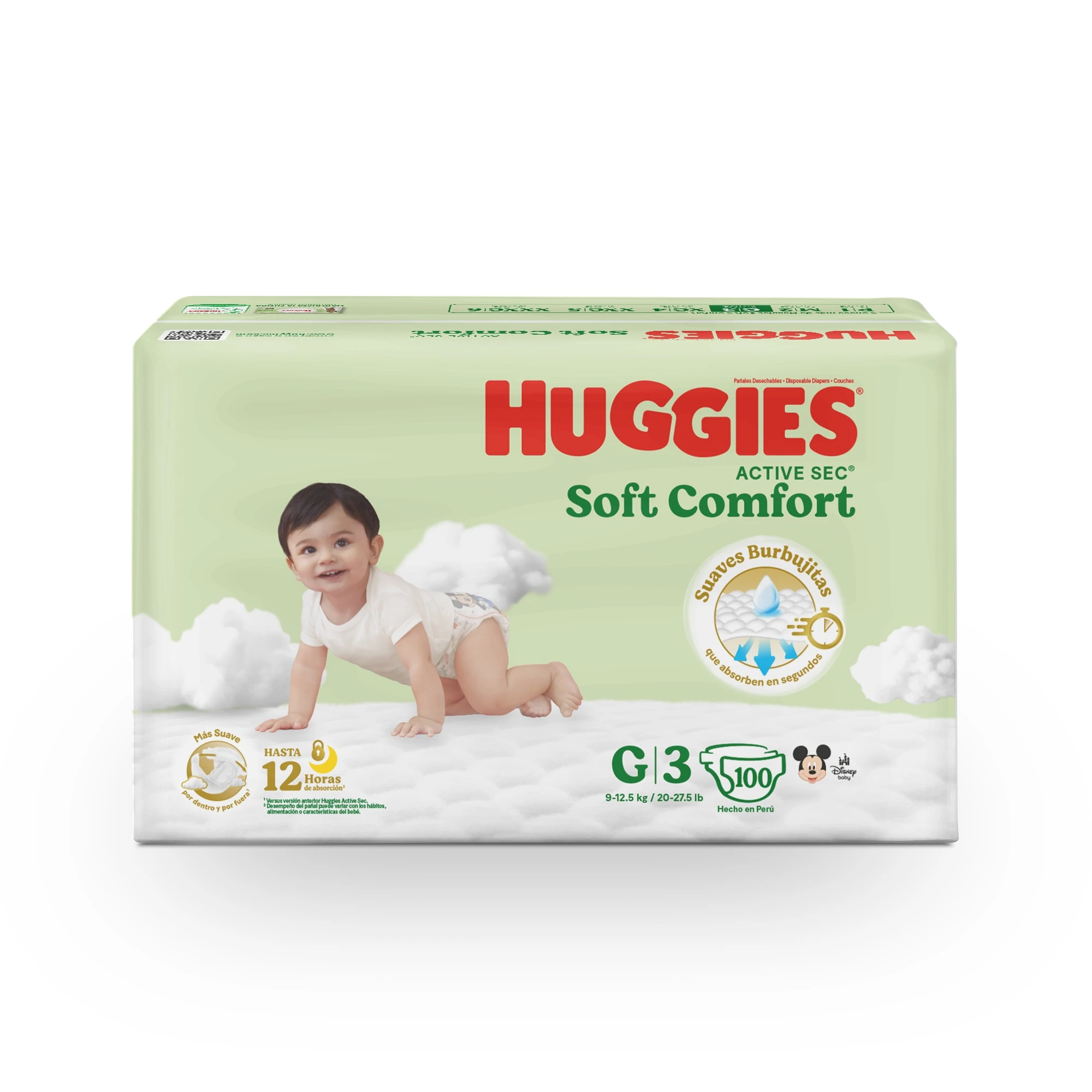 Pañales HUGGIES Soft Comfort Etapa 3/G 100 Unidades