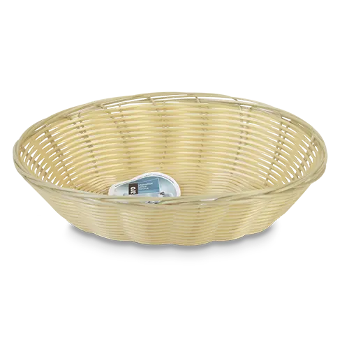 CESTA PLASTICA TIPO RATTAN ARO OVALADA 25X17X6CM