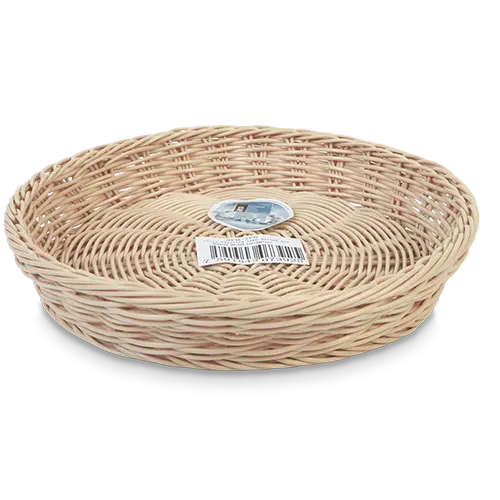 CESTA PLASTICA TIPO RATTAN ARO REDONDA 30.5X5 CENTIMETROS