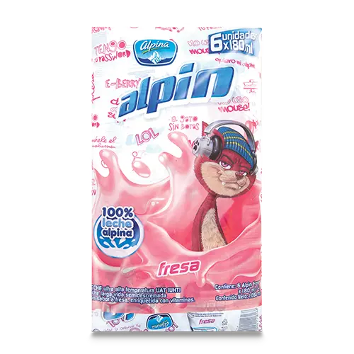 LECHE ALPIN FRESA BOL 180MLX6U