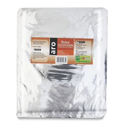 BOLSA ALUMINIZADA ARO 1/2 POLLO 100U