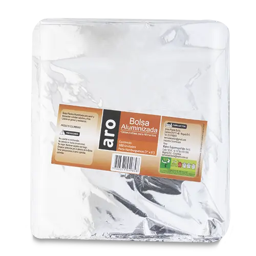 BOLSA ALUMIMINIO ARO HAMBURGUESA AB 7-8PUL 100U