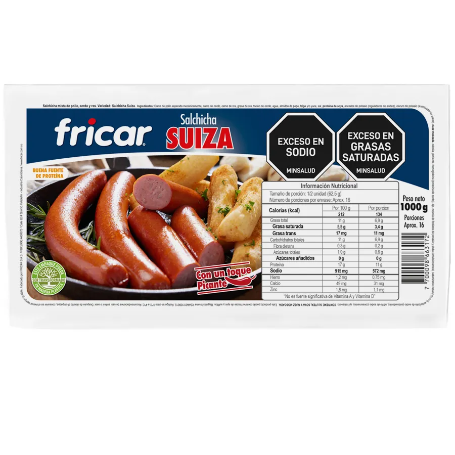 Salchicha Suiza Fricar 1000 g
