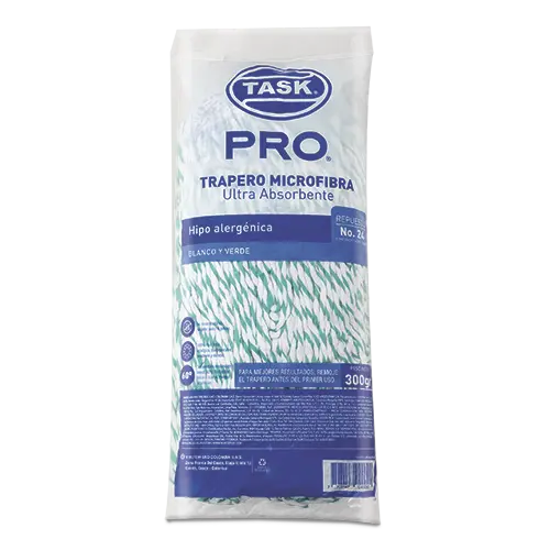 REPUESTO TRAPERO MICROFIBRA TASK PRO VERDE 300G