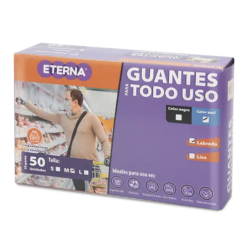 GUANTE ETERNA MULTIUSO AZUL TM 50U