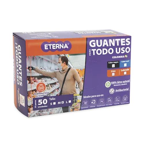 GUANTE ETERNA MULTIUSO AZUL TL 50U