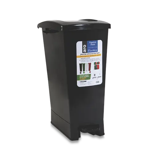 PAPELERA ARO PEDAL 36L NEGRA