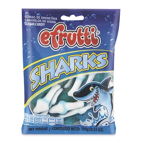 GOMAS GUMMI SHARKS EFRUTTI 100G