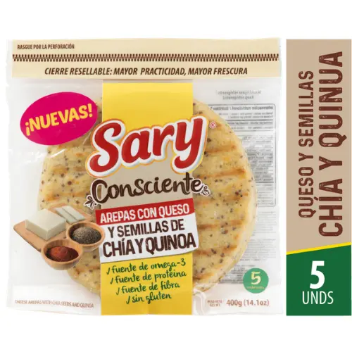 AREPA DE QUESO SARY SEMILLAS CHIA 400GX5U