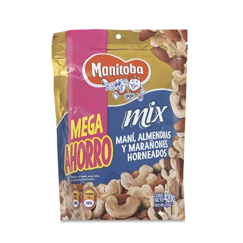 MIX MANI ALMENDRAS Y MARANON HORNEADOS MANITOBA 420G