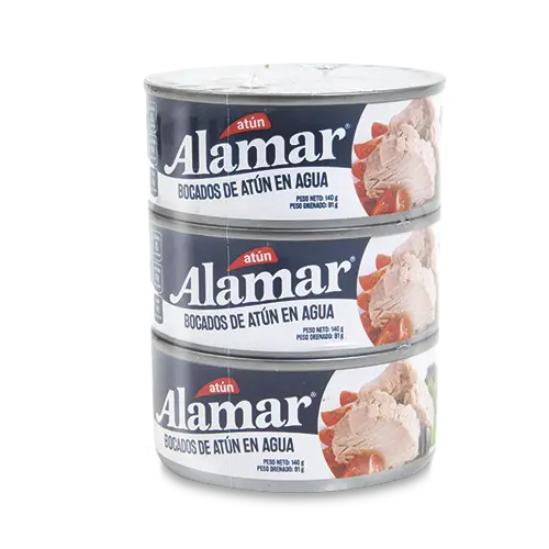 OF BOCADO ATUN EN AGUA ALAMAR 140GX3U