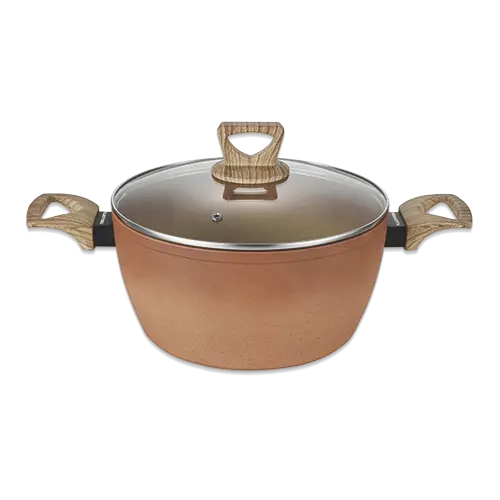 OLLA TERRACOTA CON TAPA DE VIDIRIO AMERCOOK 18CM