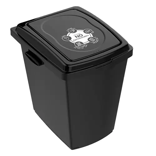 PAPELERA ARO NEGRA TAPA PLANA VAIVEN 27L