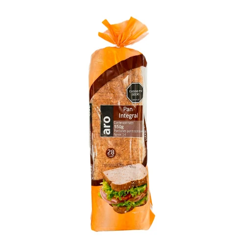 Pan Tajado Integral Aro 550 g