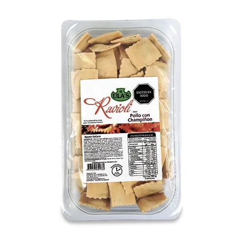 RAVIOLI ULA'S DE POLLO Y CHAMPINONES 500G