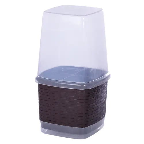 PORTACUBIERTOS NOVEDADES PLASTICAS RATTAN CON TAPA