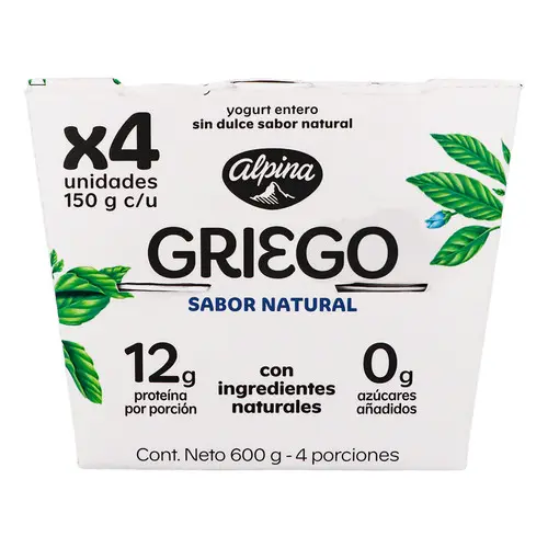 YOGURT GRIEGO ALPINA NATURAL 150GX4U