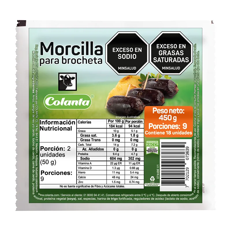 MORCILLA BROCHETA COLANTA 450G
