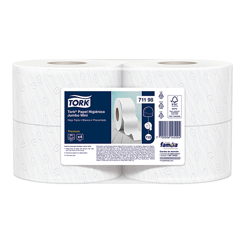 TORK® PAPEL HIGIENICO JUMBO MINI X 95 TMS BCO
