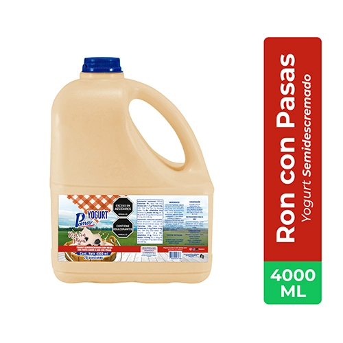 YOGURT SEMIDESCREMADO POMAR RON CON PASAS 4000ML