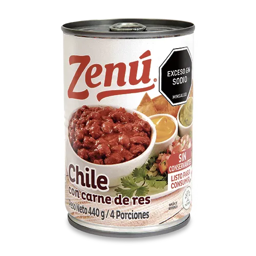 CHILE ZENU CON CARNE LATA 440G