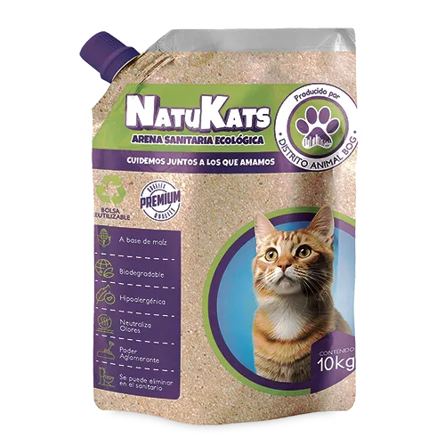 Arena De Maiz Gatos Natukats Limon Aloe Vera 10 kg