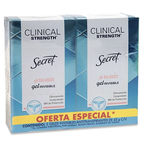 DESODORANTE SECRET GEL PH BALANCED OFERTA 45GX2U