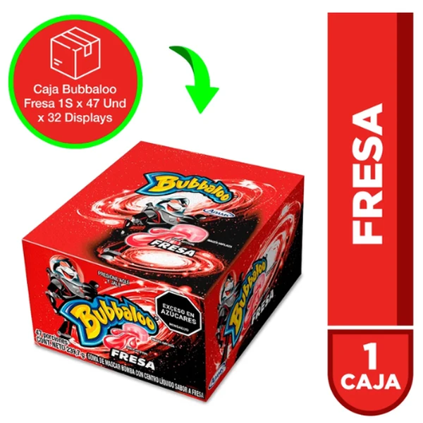 Goma Bubbaloo De Mascar Fresa 47U