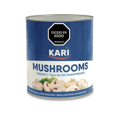 Champiñones Tajados En Lata Kari 2840 g