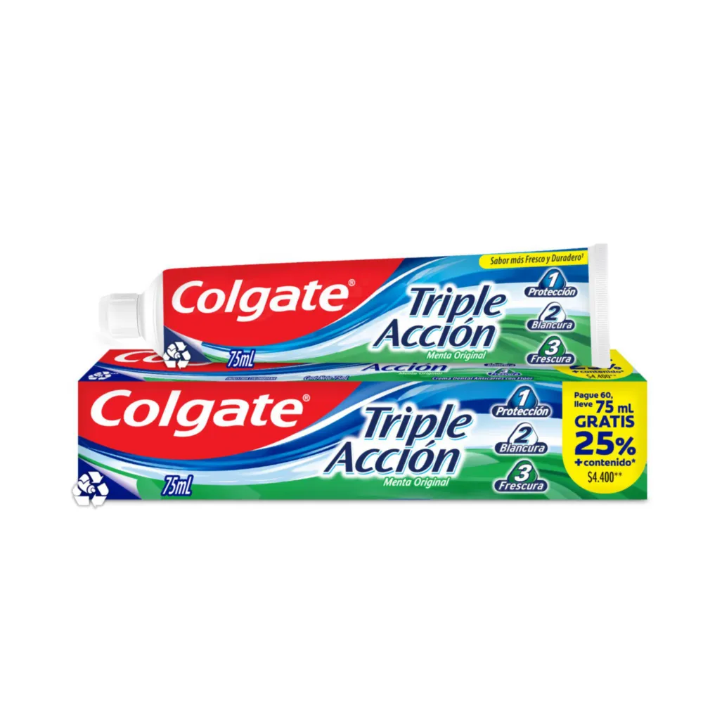 Crema Dental Colgate Triple Accion Original 75Mlx12U