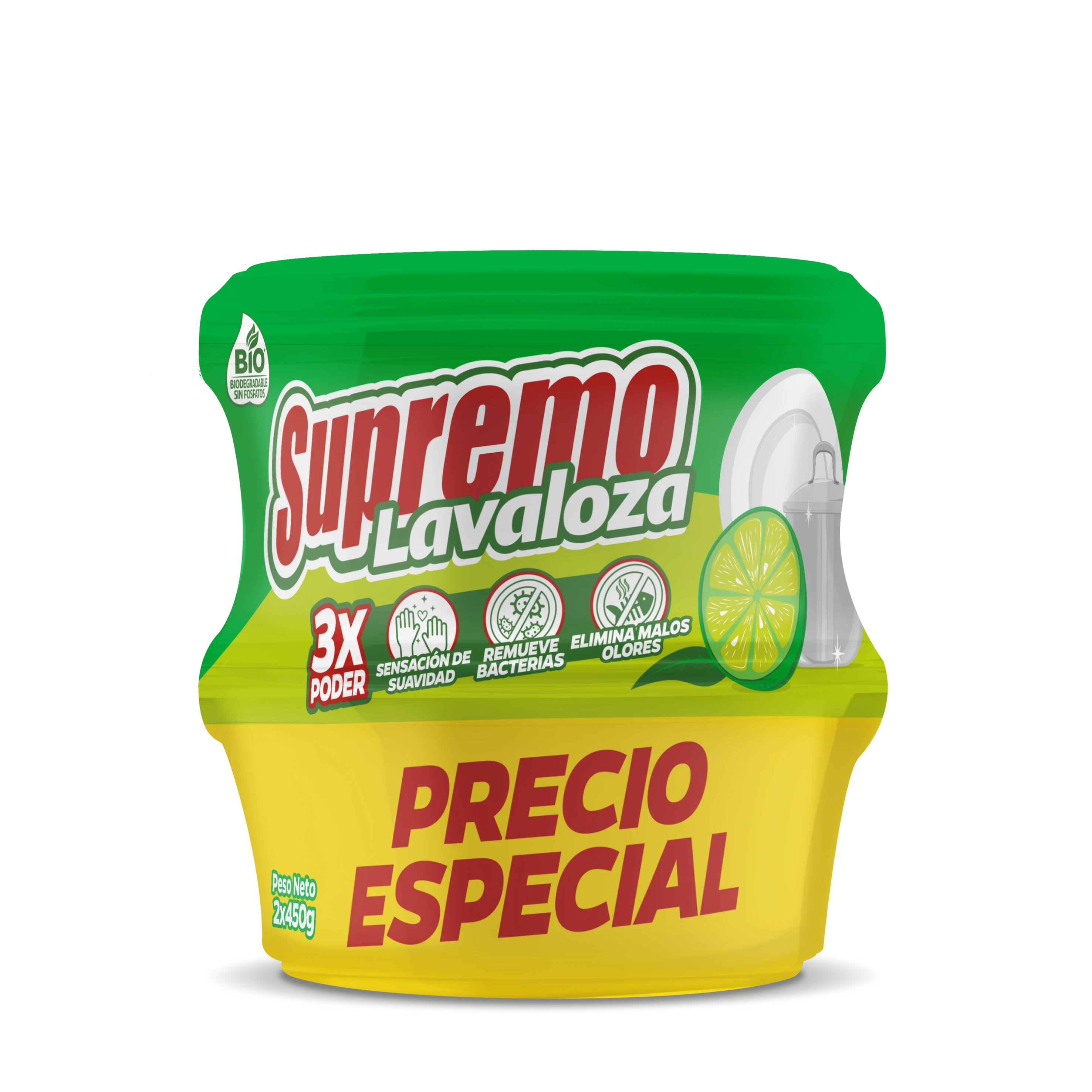 Lavaloza Crema Supremo Limon 450Gx2U