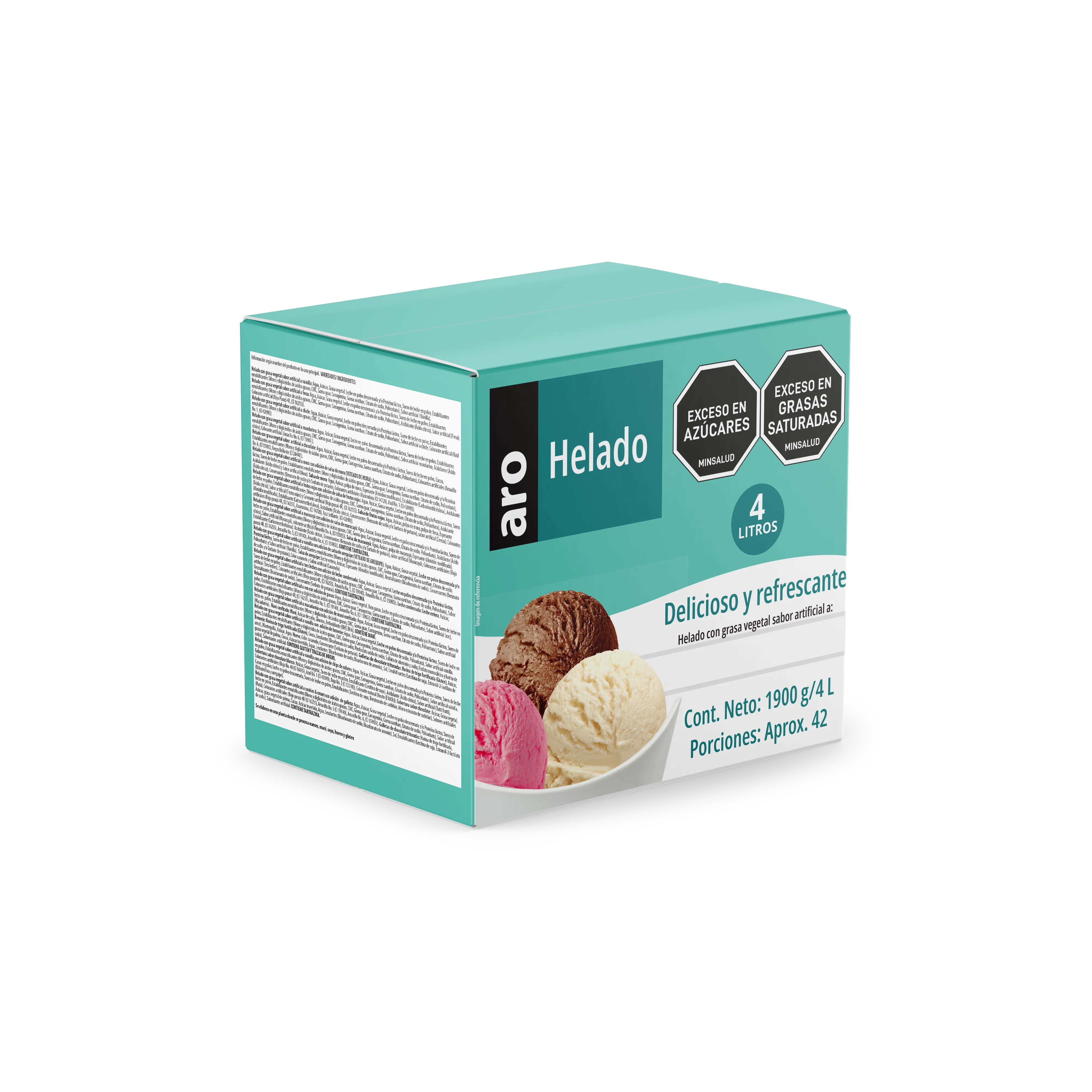 HELADO ARO CHICLE FRESA CAJA 4L