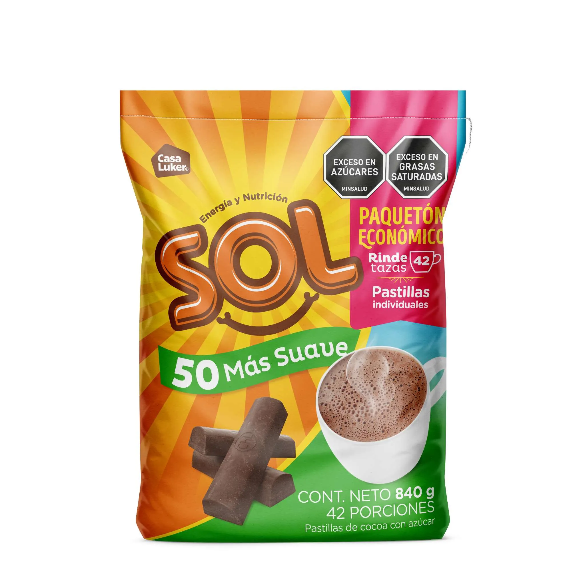 Chocolate Sol Paqueton Menos Dulce X840G