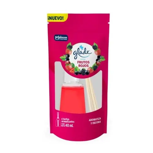 AMBIENTADOR GLADE FRUTOS ROJOS VARITAS 60ML