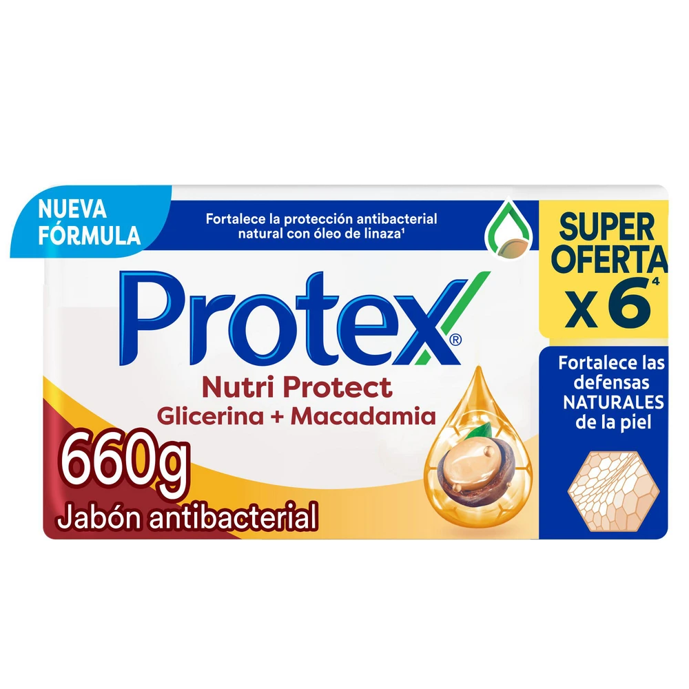 Jabon Protex Glicerina Y Macadamia 110Gx6U