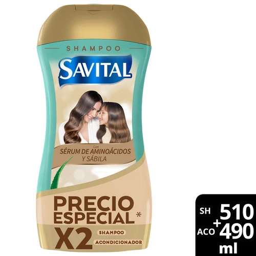 Shampoo Savital Aminoacidos 510 ml+Acondicionador 490 ml