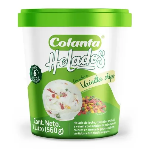 Helado Colanta Vainilla Chips 1 l