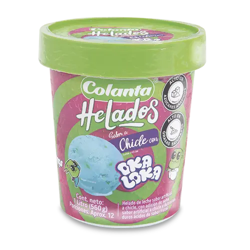 Helado Colanta Chicle Oka Loka 1 l