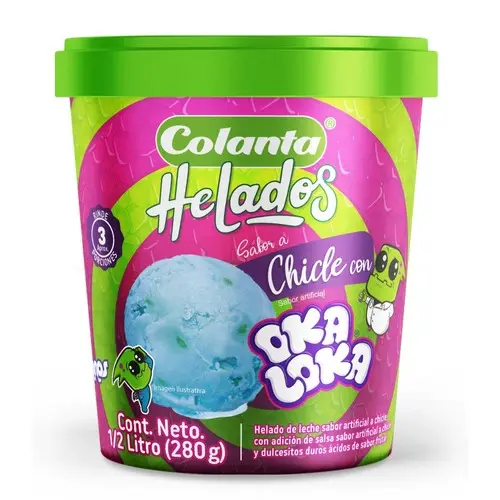 Helado Colanta Chicle Con Oka Loka 0,5 l